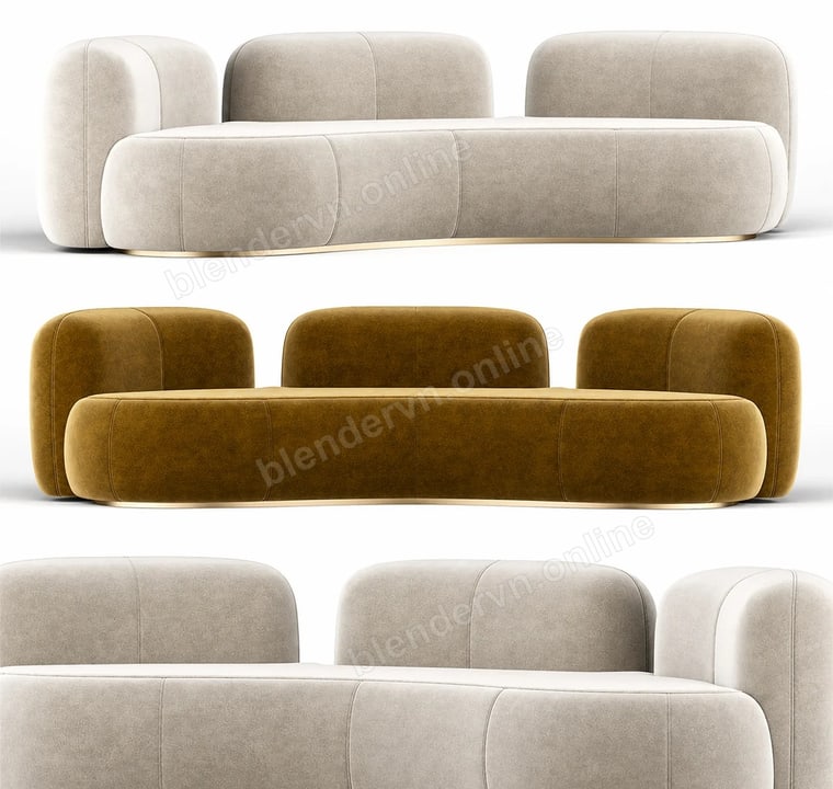 Minimal Leather Fabric Sofa