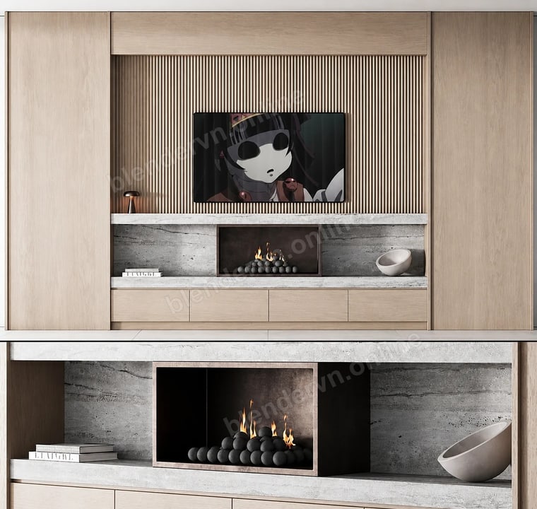 Sora Japandi Oak TV Wall