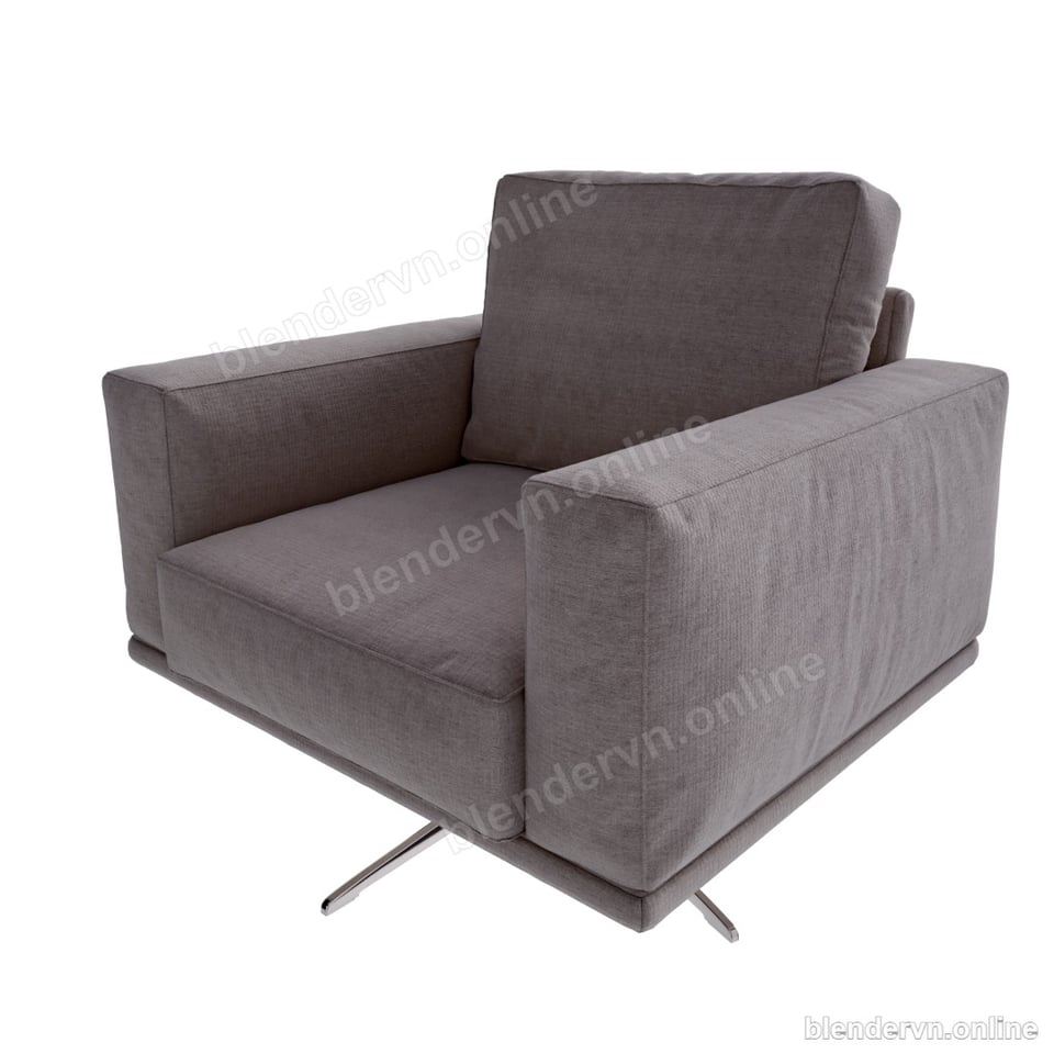 Model 3D Nội thất Boconcept Carlton Armchair cho Blender archviz — file .blend, vật liệu PBR Cycles (góc nhìn 2)