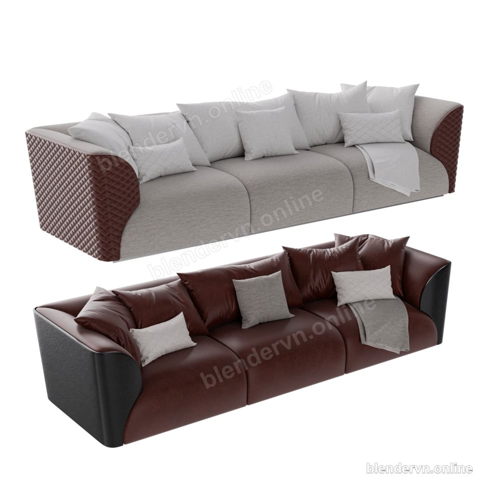 Model 3D Nội thất Winston Sofa by Bentley Home cho Blender archviz — file .blend, vật liệu PBR Cycles